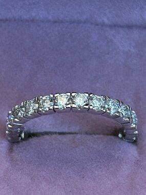 Classic 1.00Carat Moissanite Eternity Band Ring set in 925 Sterling Silver NWT